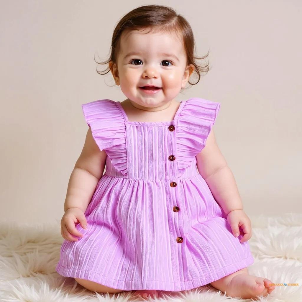 Princess Style Cotton Frock for Baby Girls