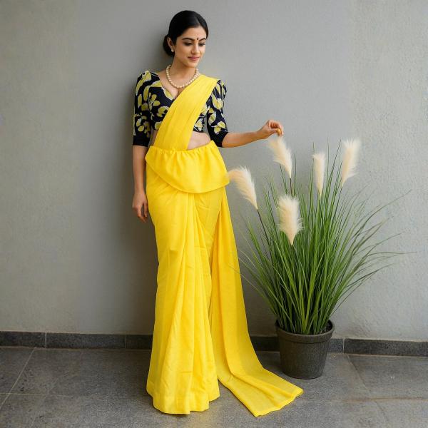 Handmade Batik Saree – Super Voil (7 Yards) with Jacket – YELI Fashion