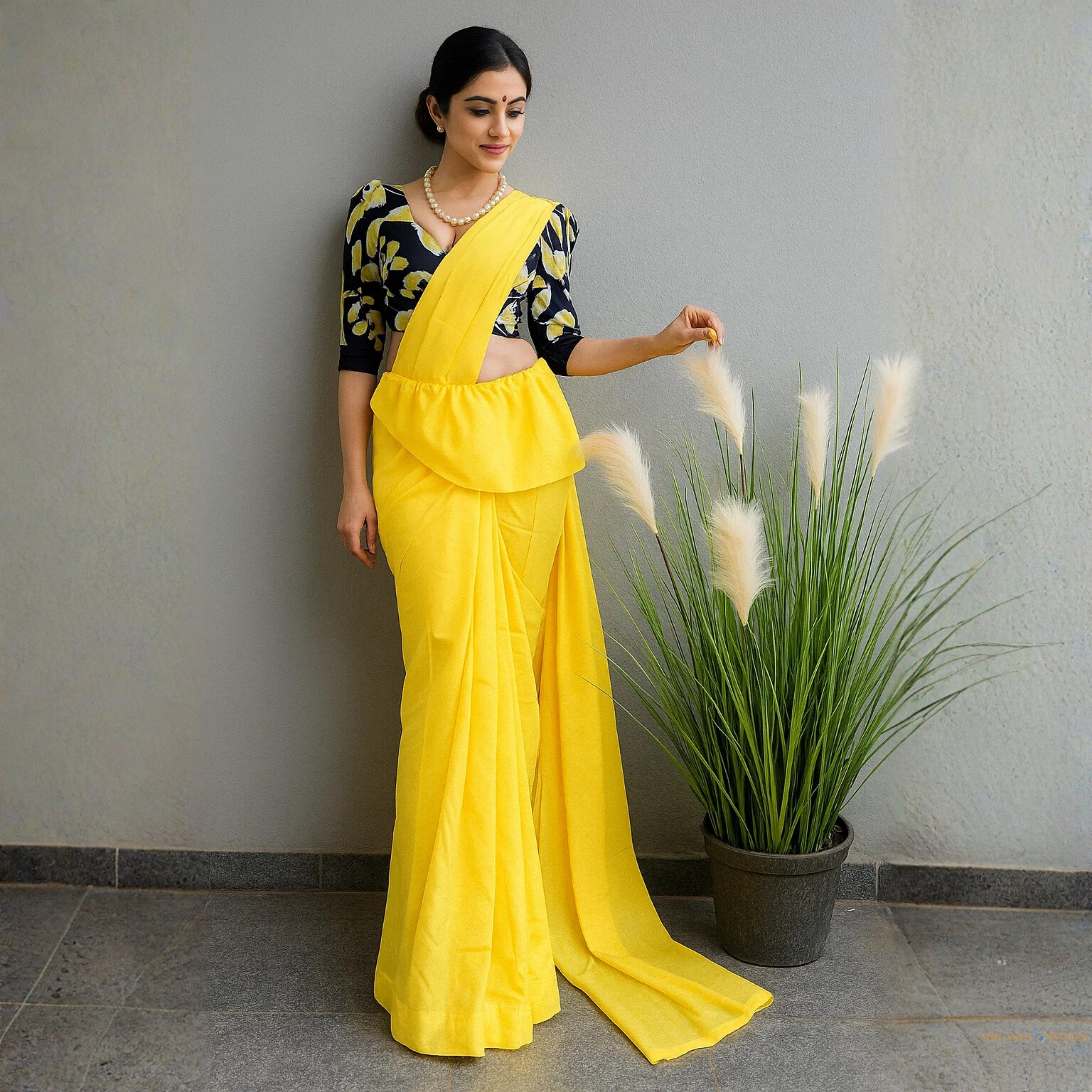 Handmade Batik Saree – Super Voil (7 Yards) with Jacket – YELI Fashion
