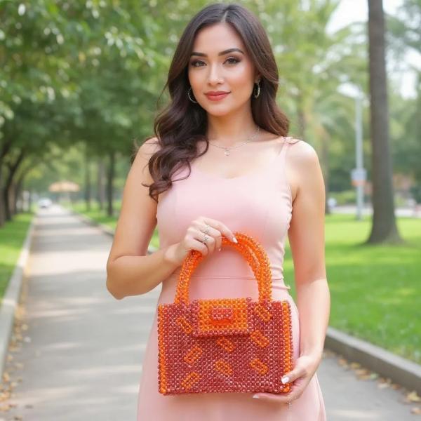 Handcrafted Beads Hand Bag – Stylish & Elegant (18" x 12")