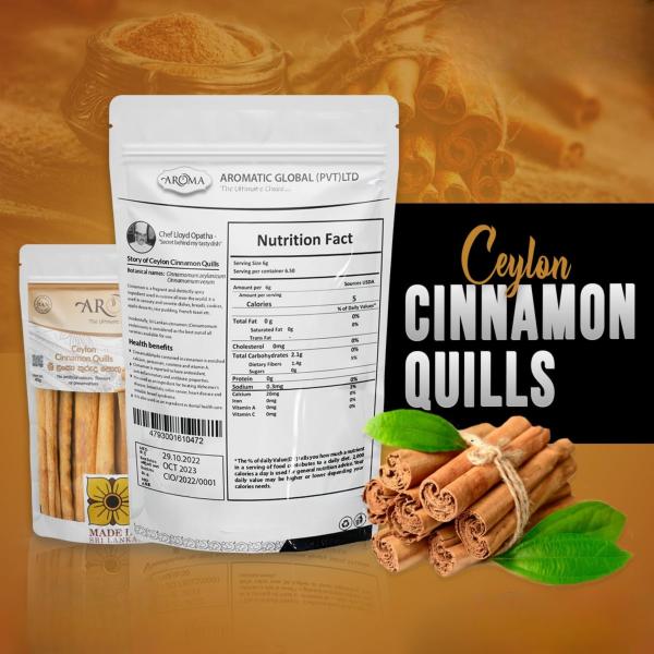 Cinnamon Quills (40g) – Grade C5 Super Cuts | 100% Pure Sri Lankan Cinnamon
