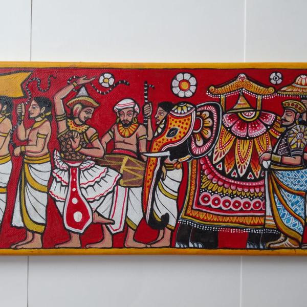 Esala Procession – Kandy Style Canvas Painting