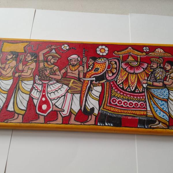 Esala Procession – Kandy Style Canvas Painting