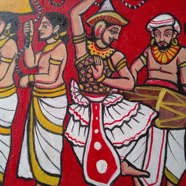 Esala Procession – Kandy Style Canvas Painting