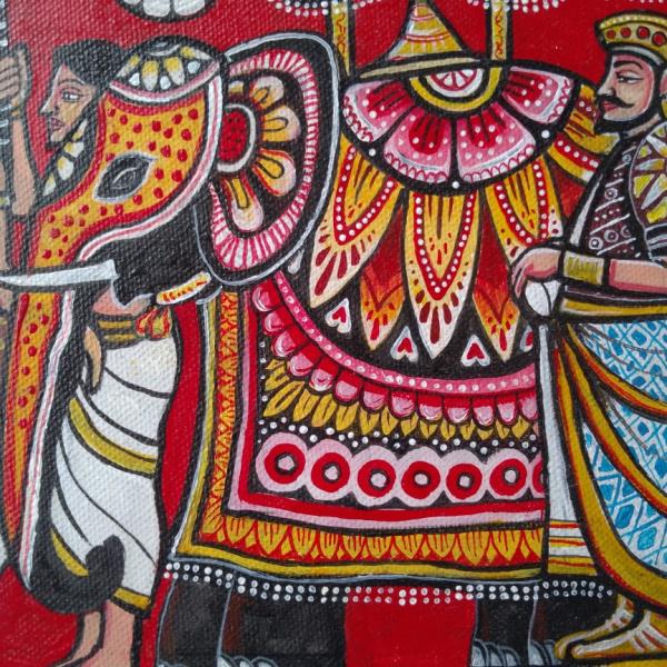 Esala Procession – Kandy Style Canvas Painting