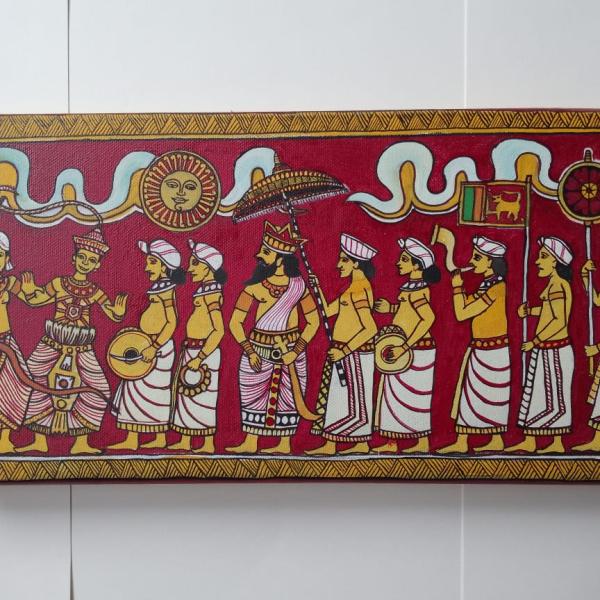 Nuwara Perahera – Kandyan Style Acrylic Canvas Painting