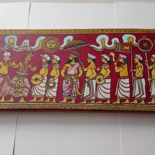Nuwara Perahera – Kandyan Style Acrylic Canvas Painting