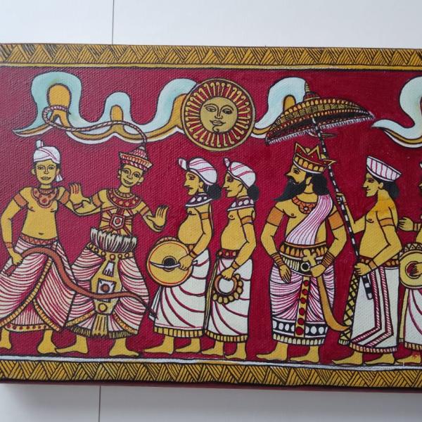 Nuwara Perahera – Kandyan Style Acrylic Canvas Painting