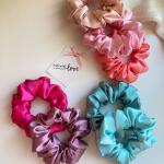 Ashee Fashion Multicolor Satin Hair Scrunchies – Medium Size (6cm)