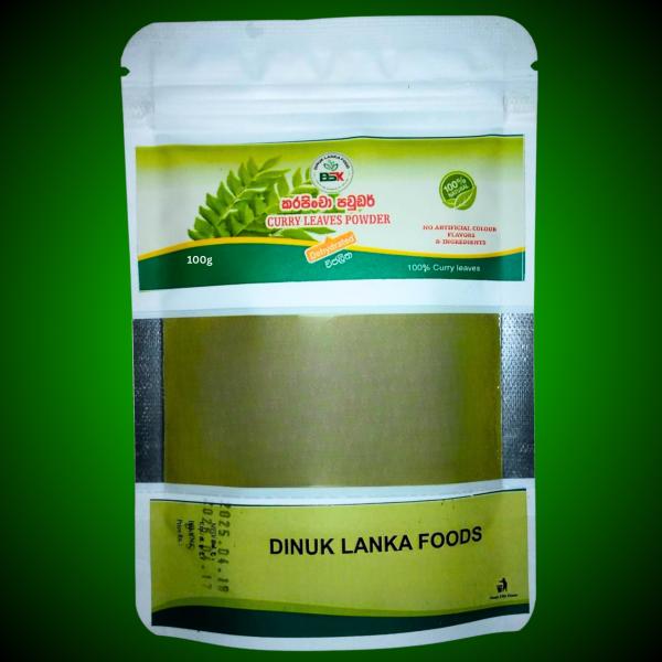 Pure Ceylon Curry Leaves Powder – 100g | Dinuk Lanka Food Products