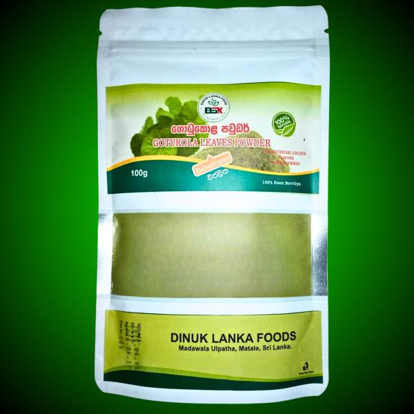 Pure Ceylon Gotukola Leaves Powder – 100g | Dinuk Lanka Food Products