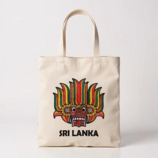 Hand-Painted Tote Bag – Gara Yaka Traditional Mask Design