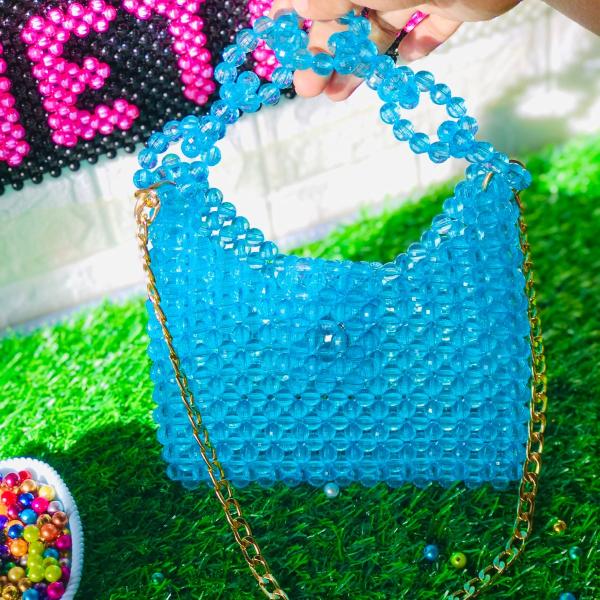 Custom Handcrafted Pearl & Crystal Luxury Beaded Bag – 7″×6.5″×3″ | Crafts by Chethi