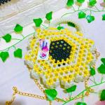 Sunflower-Inspired Luxury Beaded Handbag – Handmade with Pearls & Crystals