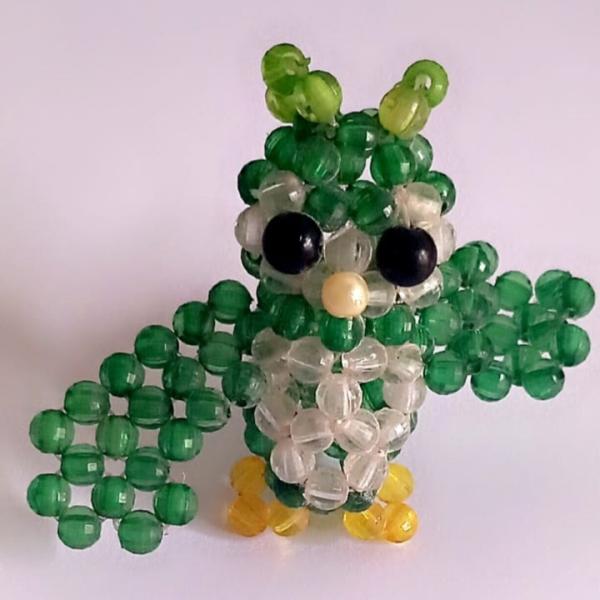 Handcrafted Beaded Owl Key Tag