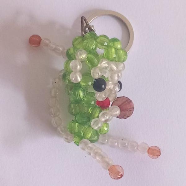 Handcrafted Beaded Monkey Keychain – Colorful Tangus Thread Design