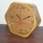Handcrafted Bamboo Wood Table Clock – 15cm