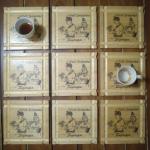 Wooden Coasters with Sigiri Frescoes Print – Pine Wood – 10cm x 10cm