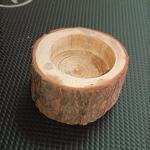 Handcrafted Pine Wood Candle Holder – 5x2.5 cm