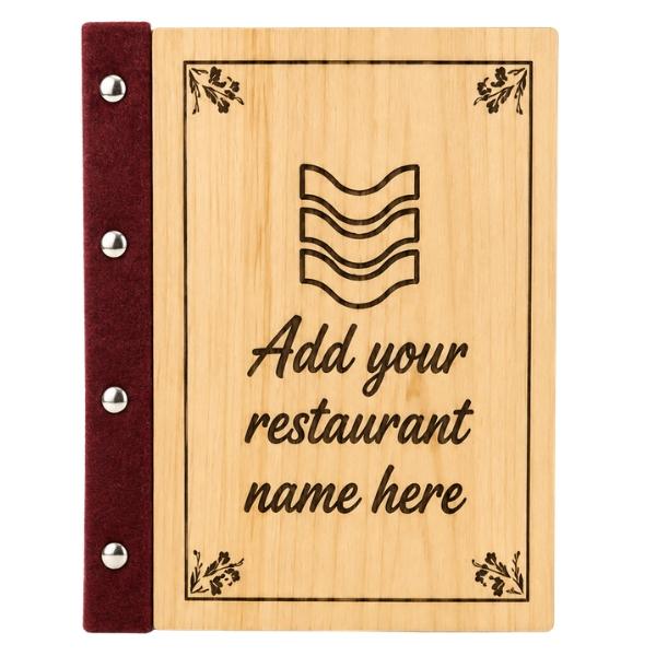 Restaurant Menu Book Cover – Custom Laser-Printed Design