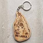 Laser Printed Pine Wood Souvenir Key Tags – Customizable Sri Lankan Designs