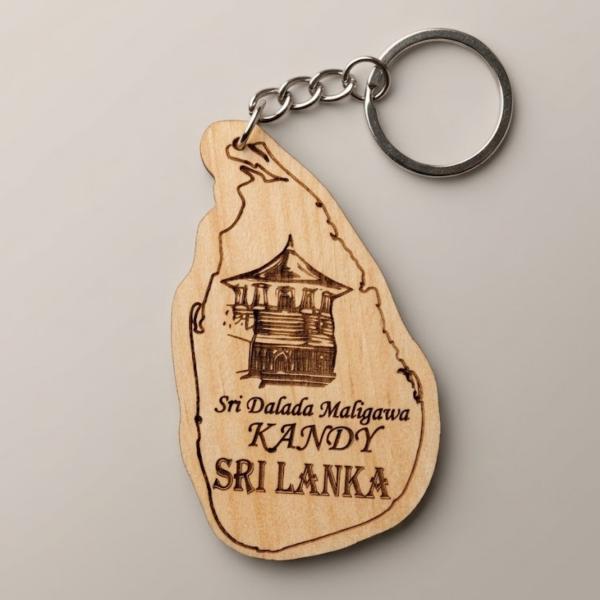 Laser Printed Pine Wood Souvenir Key Tags – Customizable Sri Lankan Designs