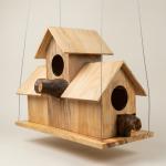 3-in-1 Wooden Bird Nest by Hiru Homes – Handcrafted Pine Haven