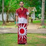 Men’s Red & Maroon Batik Sarong – 100% Cotton | Special Sinhala & Tamil New Year Collection