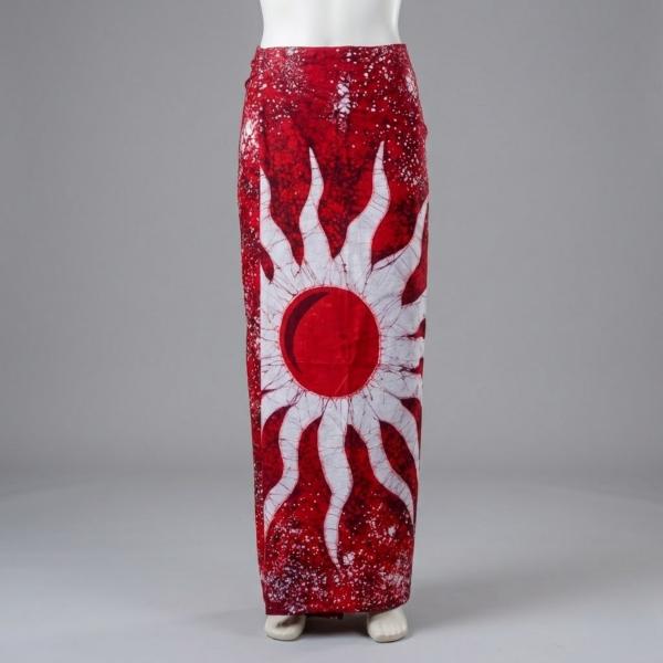 Men’s Red & Maroon Batik Sarong – 100% Cotton | Special Sinhala & Tamil New Year Collection