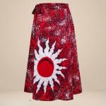 Wraparound Batik Skirt – Red, Maroon & White | 100% Cotton | Sinhala & Tamil New Year Special Collection