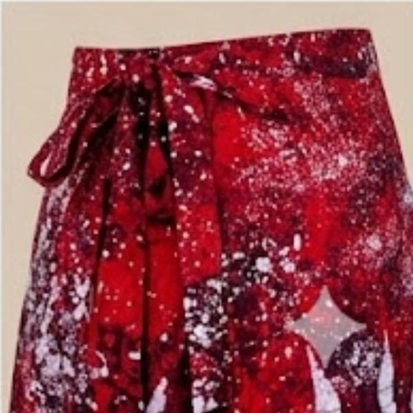 Wraparound Batik Skirt – Red, Maroon & White | 100% Cotton | Sinhala & Tamil New Year Special Collection