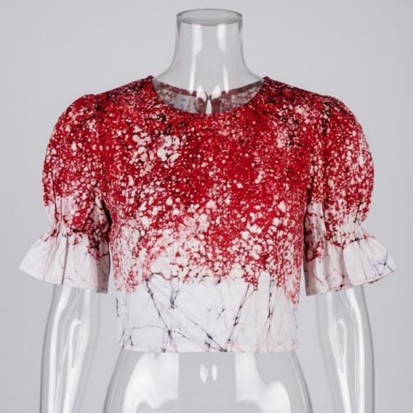 Women’s Red & Maroon Batik Top – 100% Cotton | Special Sinhala & Tamil New Year Collection