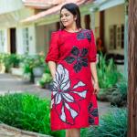 Red Batik Dress – 100% Cotton Superlawn | Sinhala & Tamil New Year Special Collection | Sizes S–3XL