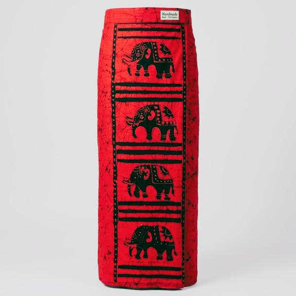 Red Batik Sarong for Ladies & Gents – 100% Cotton | Special Sinhala & Tamil New Year Collection