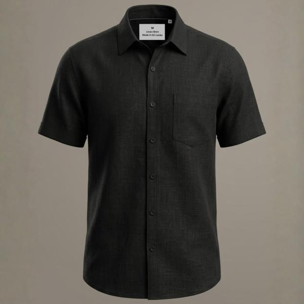 Men’s Black Linen Shirt – Breathable Casual Shirt (M / L / XL / 2XL)