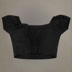 Black Off-Shoulder Cotton Crop Top for Women – Back Gathered (XS–3XL)