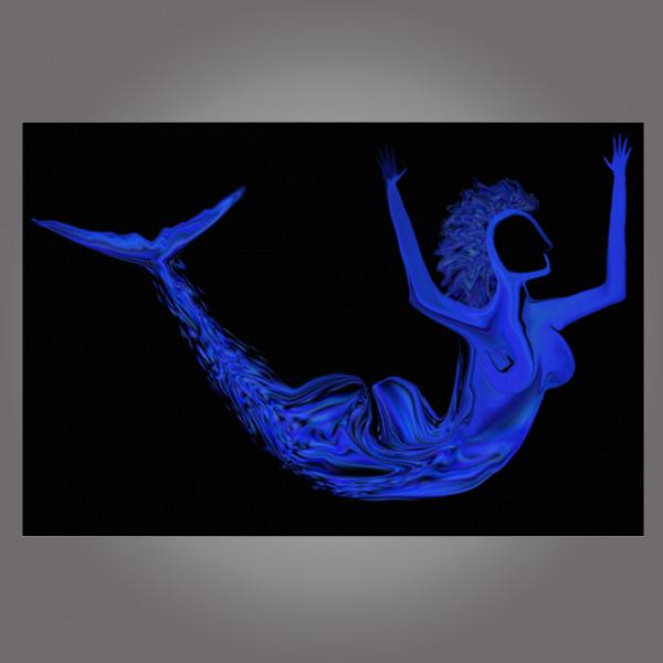 Jailed Mermaid – Digital Printed Canvas Box Frame Wall Art by H.K. Heshan (36" x 24")