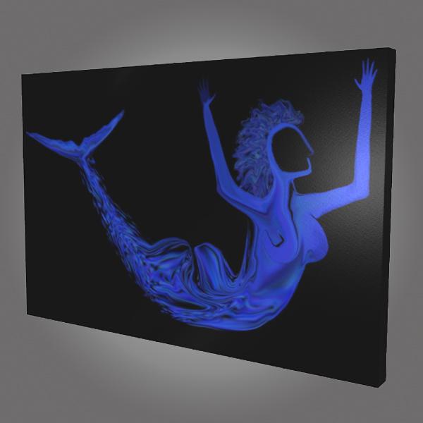 Jailed Mermaid – Digital Printed Canvas Box Frame Wall Art by H.K. Heshan (36" x 24")