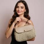 Elegant Handcrafted Hand Bag with Polyester Cord Lining