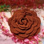 Brown Rose Flower Design Hand Bag – 11" x 13"