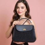 Nadee Creation – Classic Dark Gray Handbag (11" x 13")