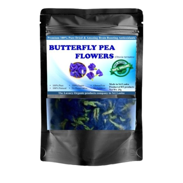 Dehydrated Blue Butterfly Pea Flower (25g) | 100% Organic & Natural Herbal Tea (Nil Katarolu Tea)