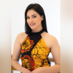 Handcrafted Batik Frock – Dark Yellow & Black Mixed Design (Cotton)