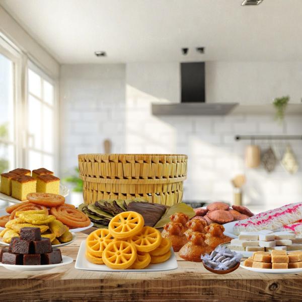 Medium Rasa Kavili Basket: A Treasured Collection of Sri Lankan Sweets