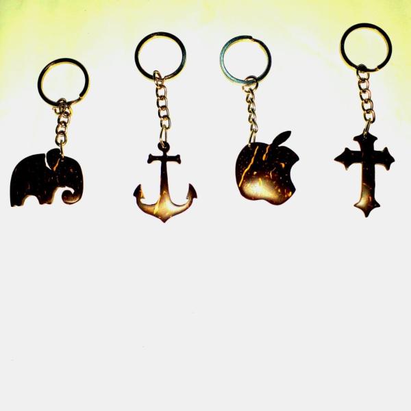 Natural Coconut Shell Key Tag