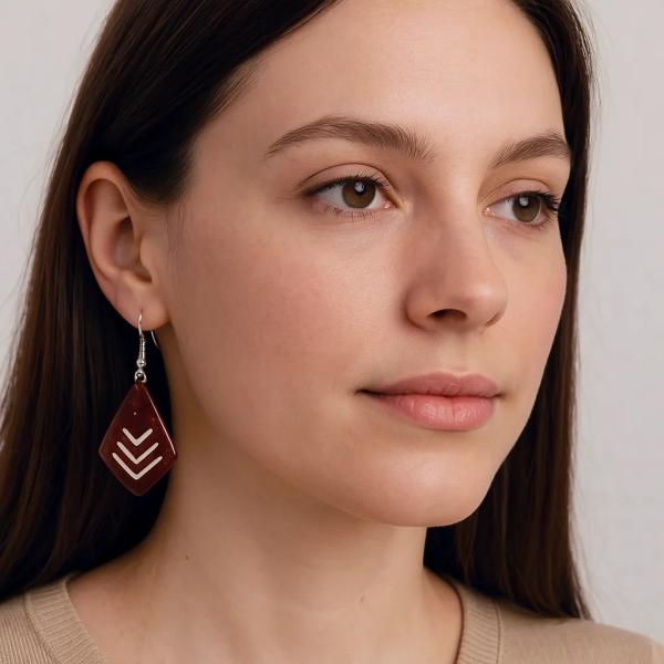 Handcrafted Coconut Shell Earrings – Natural & Elegant Design