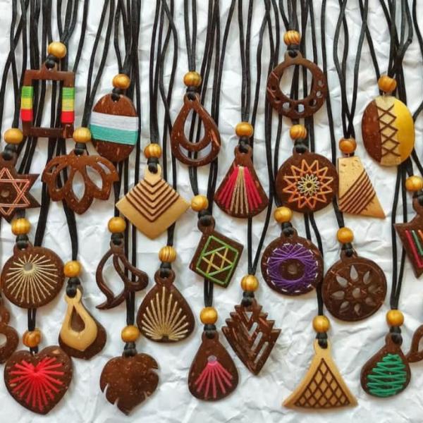 Handcrafted Coconut Shell Pendant Necklace