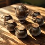 Tea pot , 06 Cups and Saucers – Made from Natural Coconut Shells