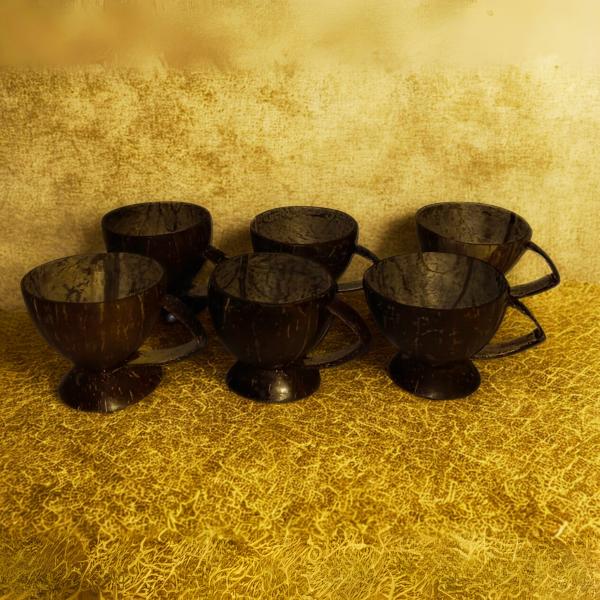 Tea pot , 06 Cups and Saucers – Made from Natural Coconut Shells