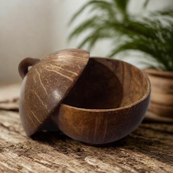 Curry bowls with lid – Made from Natural Coconut Shells